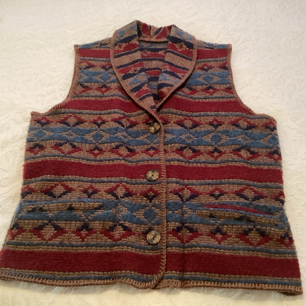 Women’s Woolrich Vest, Southwest Design, Made in USA Size M